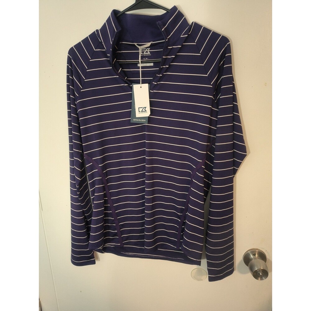 Cutter & Buck Grey Quater Zip Dry Tec 50UPF Pullover Long Sleeve Women Sz Medium